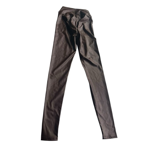 Aerie Offline Luxe Faux Leather Leggings Dark Brown NWT - Picture 6 of 6